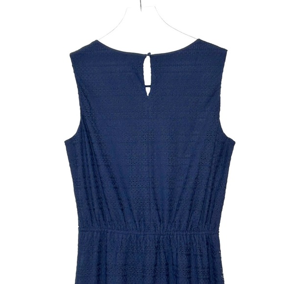 ADRIANNA PAPELL Womens Dress Maxi Navy Lace Sleeveless Tank top style Size 12 - Picture 7 of 9